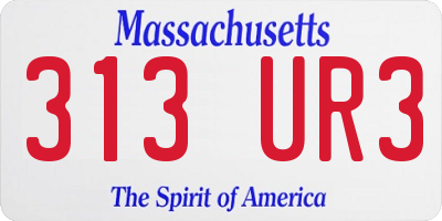MA license plate 313UR3