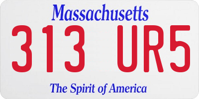 MA license plate 313UR5
