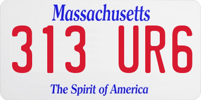 MA license plate 313UR6