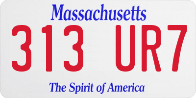 MA license plate 313UR7