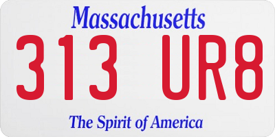 MA license plate 313UR8