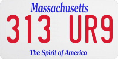 MA license plate 313UR9