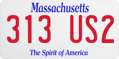 MA license plate 313US2