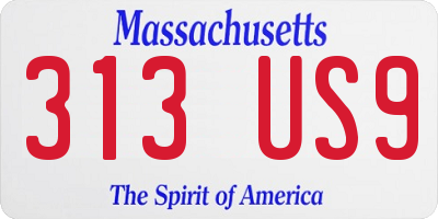MA license plate 313US9