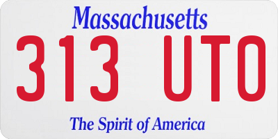 MA license plate 313UT0