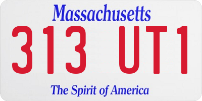 MA license plate 313UT1