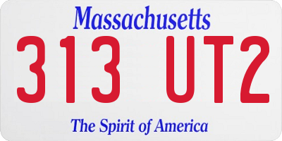 MA license plate 313UT2