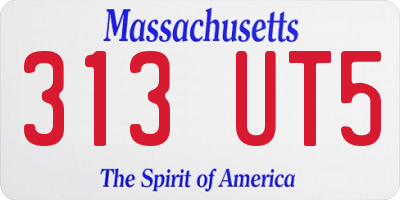 MA license plate 313UT5