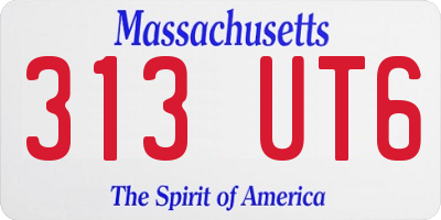 MA license plate 313UT6