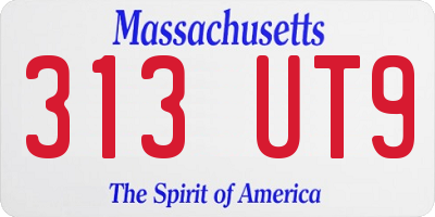 MA license plate 313UT9