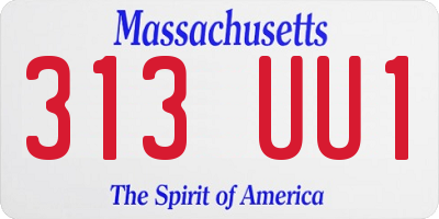MA license plate 313UU1