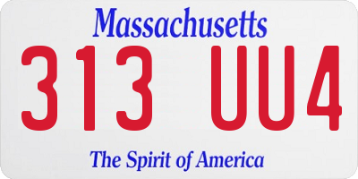 MA license plate 313UU4