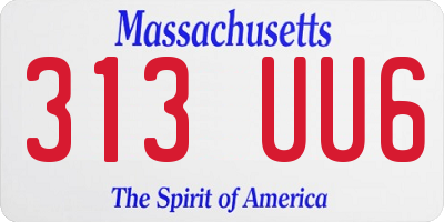 MA license plate 313UU6