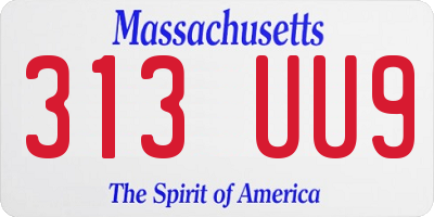 MA license plate 313UU9