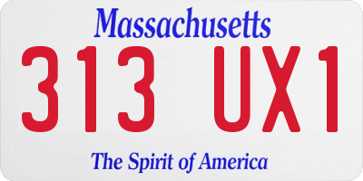 MA license plate 313UX1