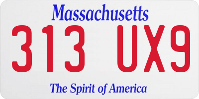 MA license plate 313UX9