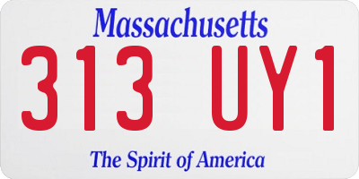 MA license plate 313UY1