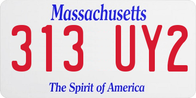MA license plate 313UY2
