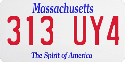 MA license plate 313UY4