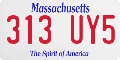 MA license plate 313UY5