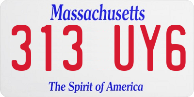 MA license plate 313UY6