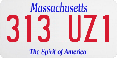 MA license plate 313UZ1