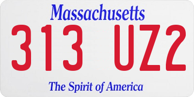 MA license plate 313UZ2