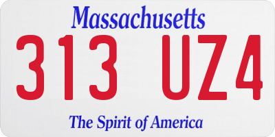 MA license plate 313UZ4