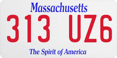 MA license plate 313UZ6
