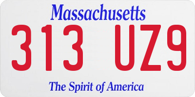 MA license plate 313UZ9