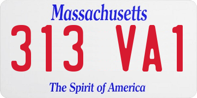 MA license plate 313VA1