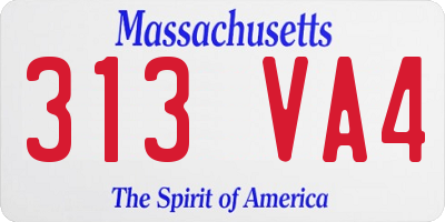 MA license plate 313VA4