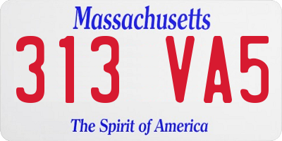MA license plate 313VA5
