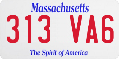 MA license plate 313VA6