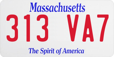 MA license plate 313VA7