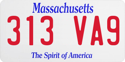 MA license plate 313VA9