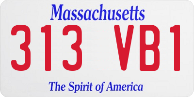 MA license plate 313VB1