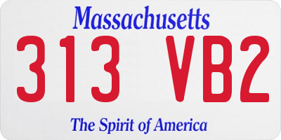 MA license plate 313VB2