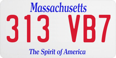MA license plate 313VB7