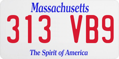 MA license plate 313VB9