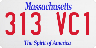 MA license plate 313VC1