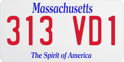 MA license plate 313VD1