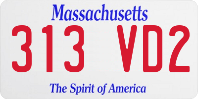 MA license plate 313VD2
