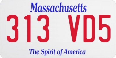MA license plate 313VD5