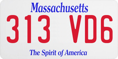 MA license plate 313VD6