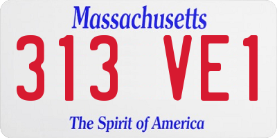 MA license plate 313VE1