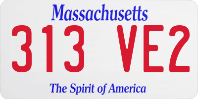 MA license plate 313VE2