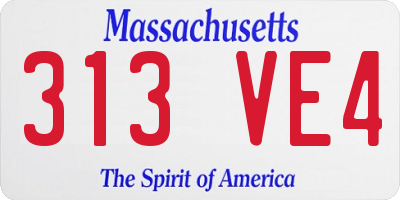 MA license plate 313VE4