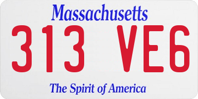 MA license plate 313VE6
