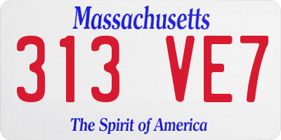 MA license plate 313VE7